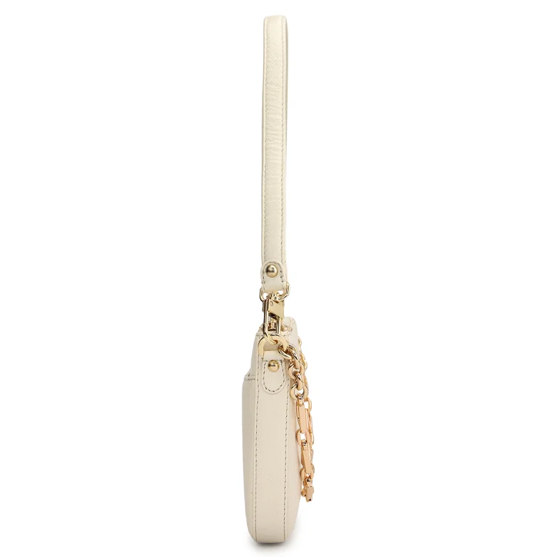 Da Milano Marshmallow Small Franzy Leather Baguette - Marshmallow for Women | Best Price UAE